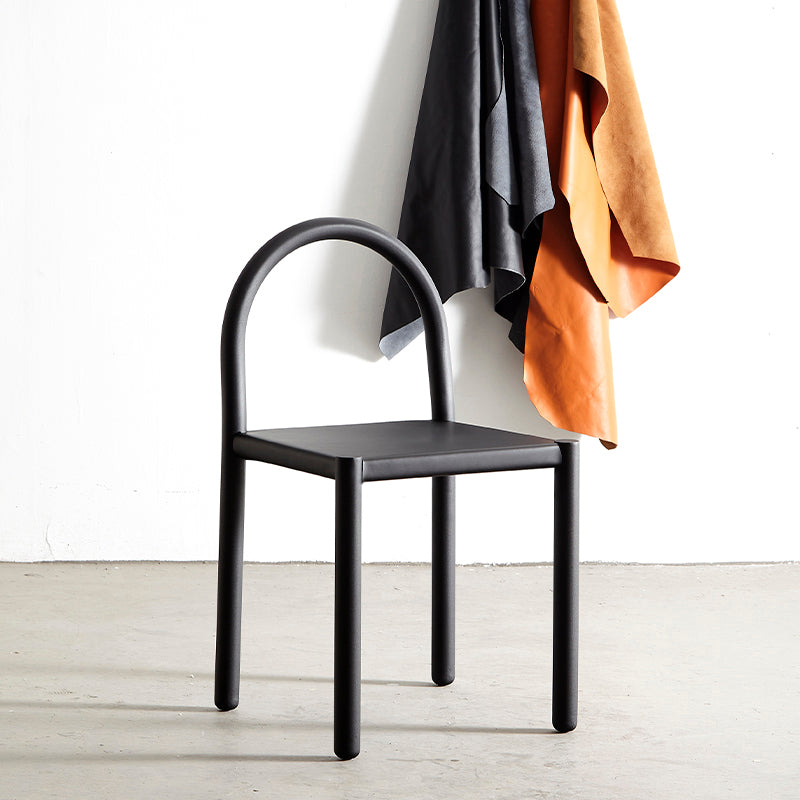 Modern Style Leather Side Chair Open Back Dining Chair for Home