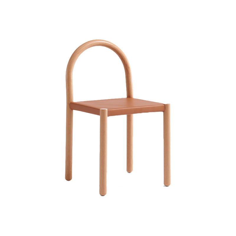 Modern Style Leather Side Chair Open Back Dining Chair for Home