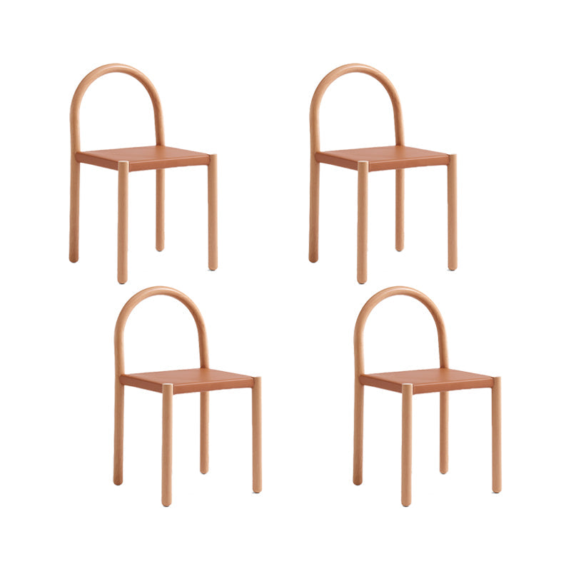 Modern Style Leather Side Chair Open Back Dining Chair for Home