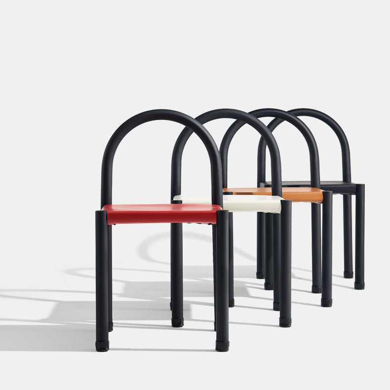 Modern Style Leather Side Chair Open Back Dining Chair for Home