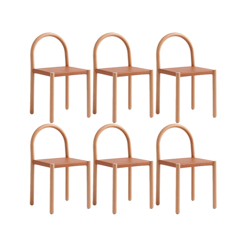 Modern Style Leather Side Chair Open Back Dining Chair for Home