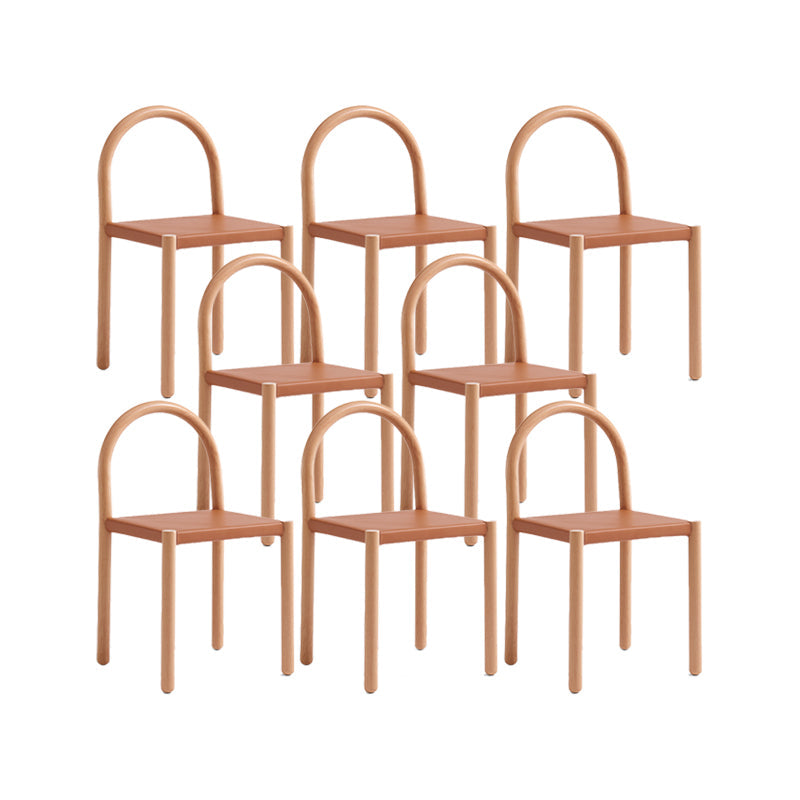 Modern Style Leather Side Chair Open Back Dining Chair for Home