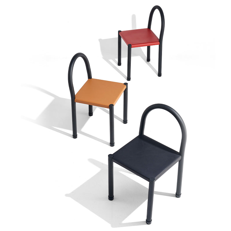 Modern Style Leather Side Chair Open Back Dining Chair for Home