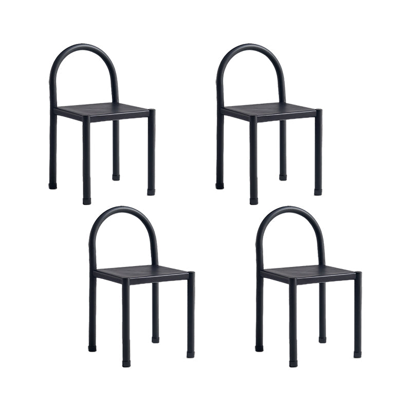 Modern Style Leather Side Chair Open Back Dining Chair for Home