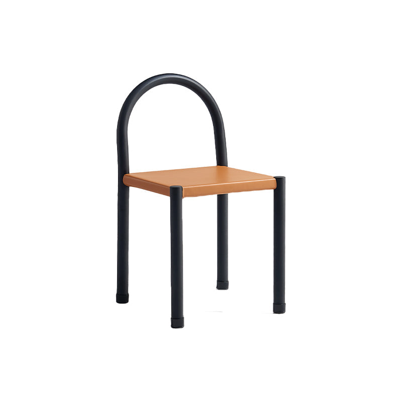 Modern Style Leather Side Chair Open Back Dining Chair for Home