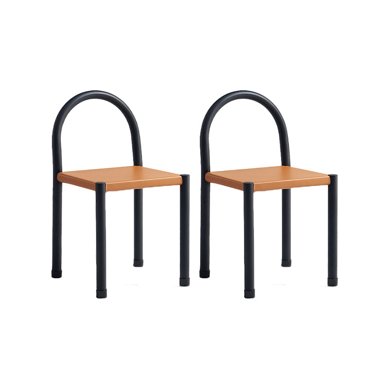 Modern Style Leather Side Chair Open Back Dining Chair for Home