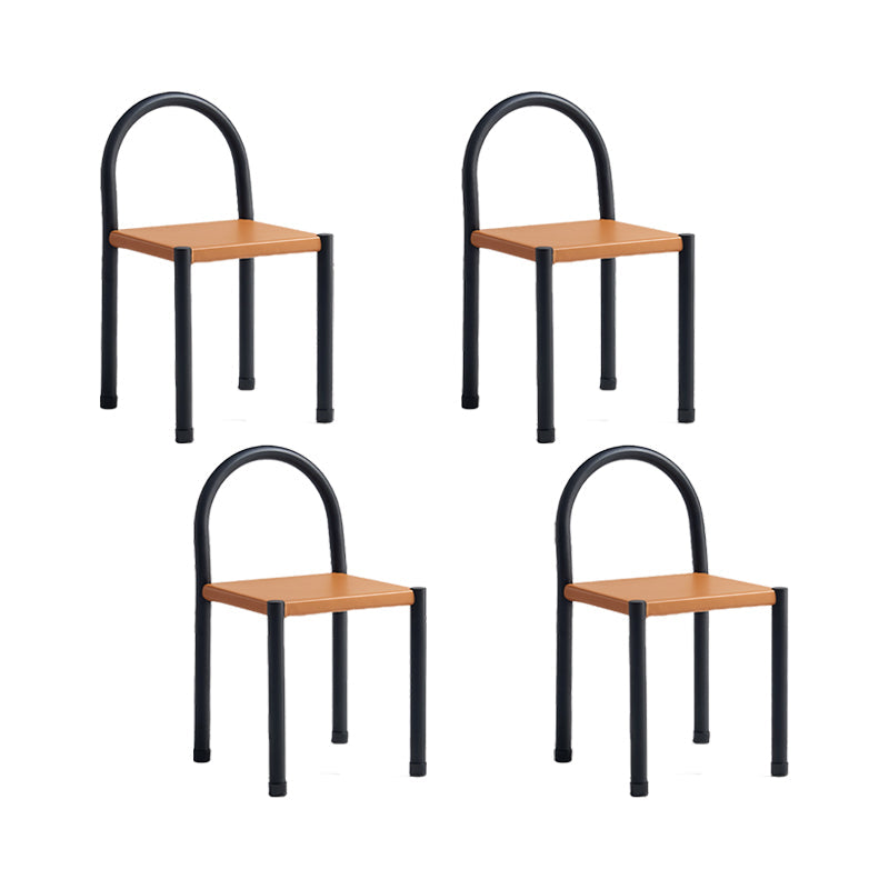 Modern Style Leather Side Chair Open Back Dining Chair for Home