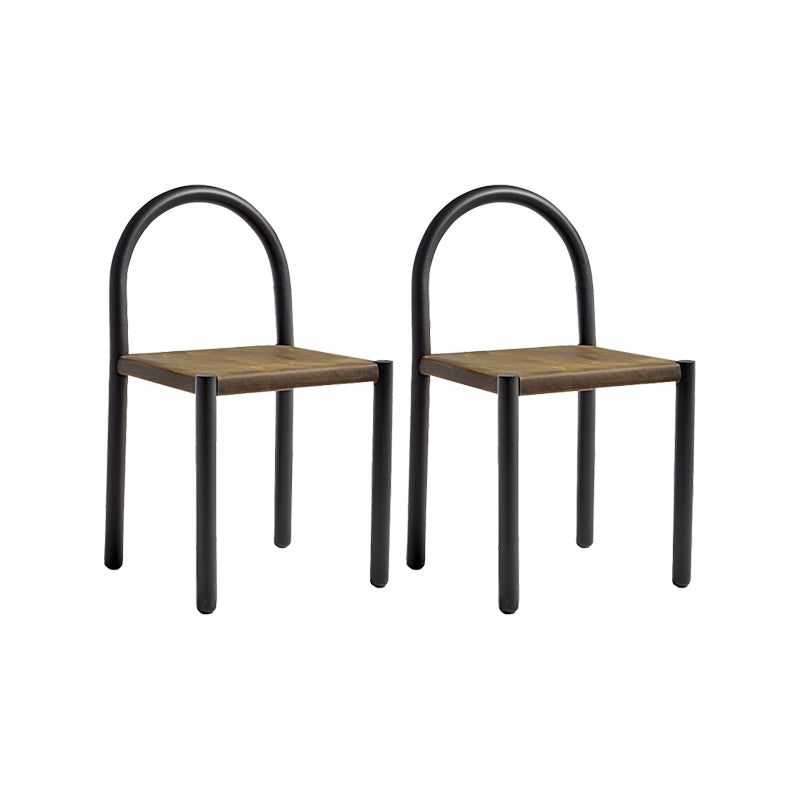 Modern Style Leather Side Chair Open Back Dining Chair for Home