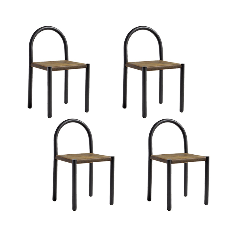 Modern Style Leather Side Chair Open Back Dining Chair for Home