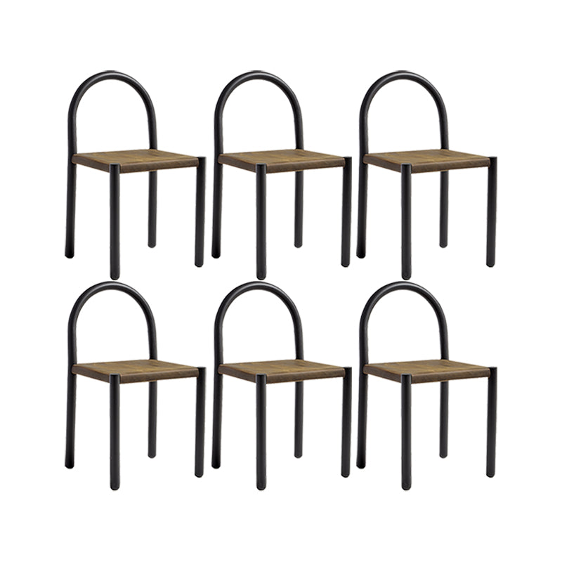 Modern Style Leather Side Chair Open Back Dining Chair for Home