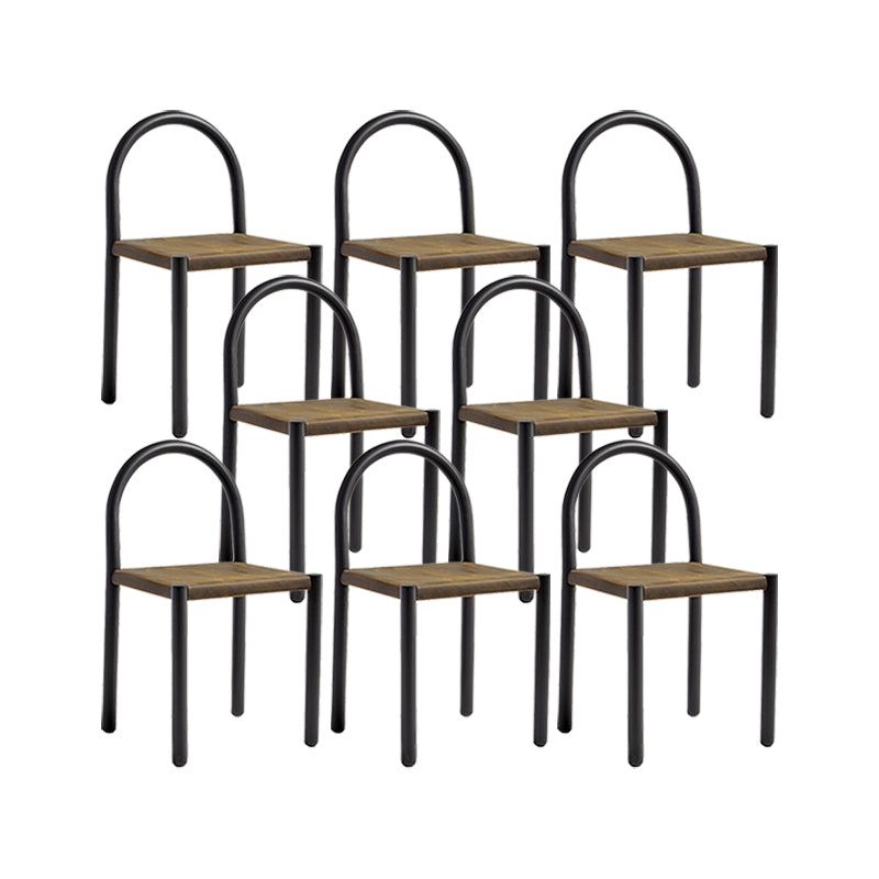 Modern Style Leather Side Chair Open Back Dining Chair for Home