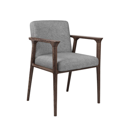 Solid Wood Arm Chair Upholstered Modern Dining Chair for Home Dark Gray 1 Piece Clearhalo 'Dining Chairs' 'Dining Tables & Seating' 'dining_chair' 'furn' 'furn_dining_chair' 'Furniture' 'Kitchen & Dining Furniture' 6962716