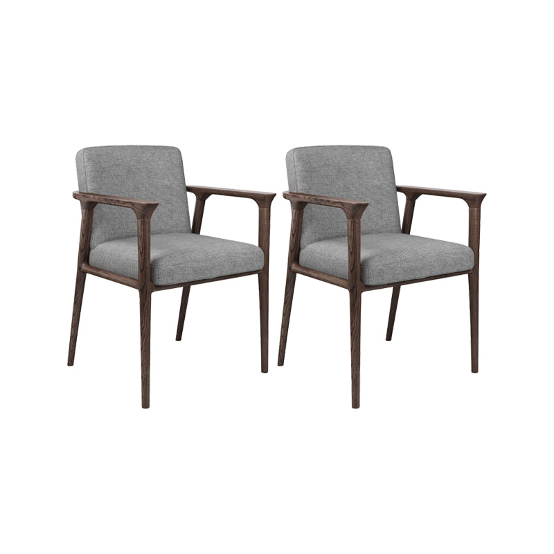 Solid Wood Arm Chair Upholstered Modern Dining Chair for Home Dark Gray 2 Piece Set Clearhalo 'Dining Chairs' 'Dining Tables & Seating' 'dining_chair' 'furn' 'furn_dining_chair' 'Furniture' 'Kitchen & Dining Furniture' 6962717