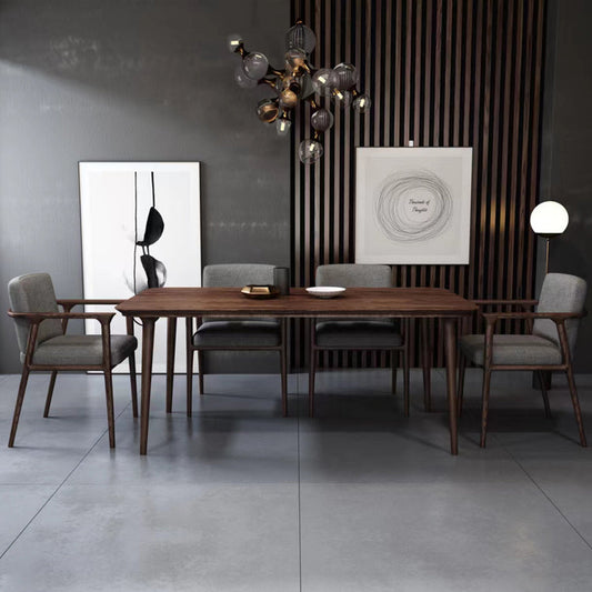 Sedia a braccio in legno massello imbottito sedia da pranzo moderna per casa