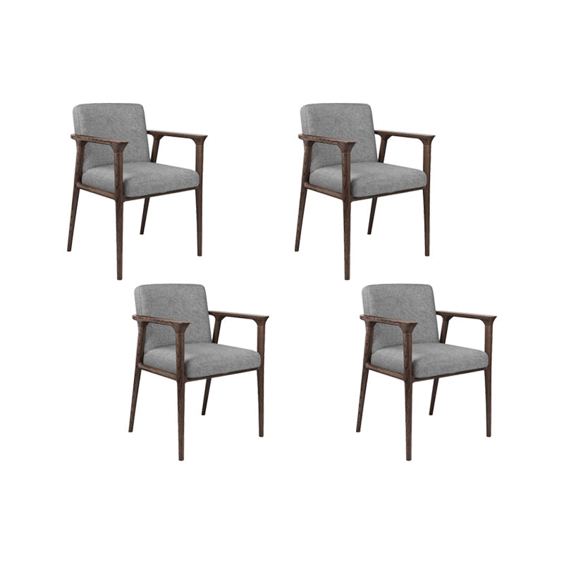 Solid Wood Arm Chair Upholstered Modern Dining Chair for Home Dark Gray 4 Piece Set Clearhalo 'Dining Chairs' 'Dining Tables & Seating' 'dining_chair' 'furn' 'furn_dining_chair' 'Furniture' 'Kitchen & Dining Furniture' 6962720