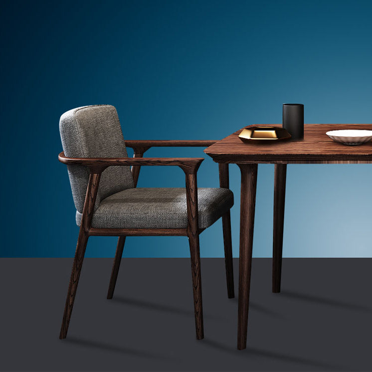 Solid Wood Arm Chair Upholstered Modern Dining Chair for Home Clearhalo 'Dining Chairs' 'Dining Tables & Seating' 'dining_chair' 'furn' 'furn_dining_chair' 'Furniture' 'Kitchen & Dining Furniture' 6962721