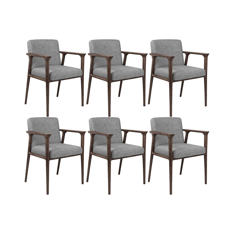 Solid Wood Arm Chair Upholstered Modern Dining Chair for Home Dark Gray 6 Piece Set Clearhalo 'Dining Chairs' 'Dining Tables & Seating' 'dining_chair' 'furn' 'furn_dining_chair' 'Furniture' 'Kitchen & Dining Furniture' 6962722