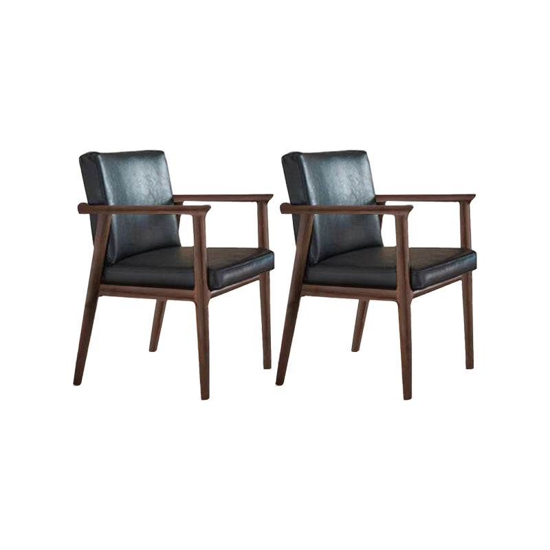 Solid Wood Arm Chair Upholstered Modern Dining Chair for Home Black 2 Piece Set Clearhalo 'Dining Chairs' 'Dining Tables & Seating' 'dining_chair' 'furn' 'furn_dining_chair' 'Furniture' 'Kitchen & Dining Furniture' 6962728
