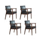 Solid Wood Arm Chair Upholstered Modern Dining Chair for Home Black 4 Piece Set Clearhalo 'Dining Chairs' 'Dining Tables & Seating' 'dining_chair' 'furn' 'furn_dining_chair' 'Furniture' 'Kitchen & Dining Furniture' 6962729