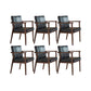 Solid Wood Arm Chair Upholstered Modern Dining Chair for Home Black 6 Piece Set Clearhalo 'Dining Chairs' 'Dining Tables & Seating' 'dining_chair' 'furn' 'furn_dining_chair' 'Furniture' 'Kitchen & Dining Furniture' 6962731
