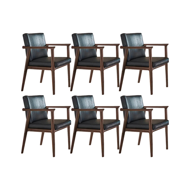 Solid Wood Arm Chair Upholstered Modern Dining Chair for Home Black 6 Piece Set Clearhalo 'Dining Chairs' 'Dining Tables & Seating' 'dining_chair' 'furn' 'furn_dining_chair' 'Furniture' 'Kitchen & Dining Furniture' 6962731