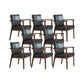 Solid Wood Arm Chair Upholstered Modern Dining Chair for Home Black 8 Piece Set Clearhalo 'Dining Chairs' 'Dining Tables & Seating' 'dining_chair' 'furn' 'furn_dining_chair' 'Furniture' 'Kitchen & Dining Furniture' 6962733