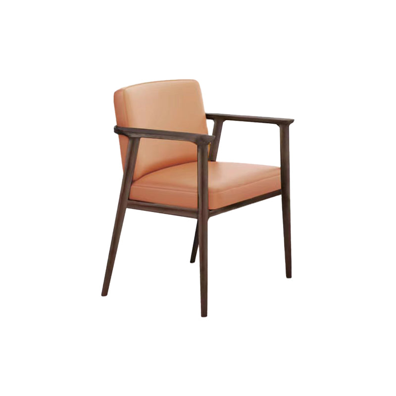 Solid Wood Arm Chair Upholstered Modern Dining Chair for Home Orange 1 Piece Clearhalo 'Dining Chairs' 'Dining Tables & Seating' 'dining_chair' 'furn' 'furn_dining_chair' 'Furniture' 'Kitchen & Dining Furniture' 6962734