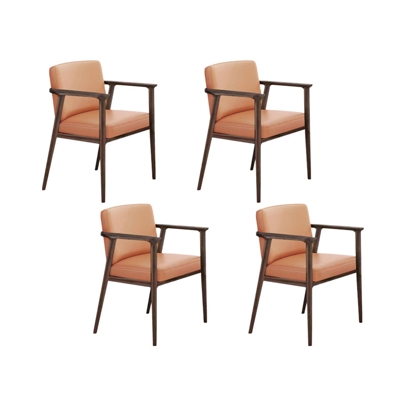 Solid Wood Arm Chair Upholstered Modern Dining Chair for Home Orange 4 Piece Set Clearhalo 'Dining Chairs' 'Dining Tables & Seating' 'dining_chair' 'furn' 'furn_dining_chair' 'Furniture' 'Kitchen & Dining Furniture' 6962736