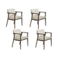Solid Wood Arm Chair Upholstered Modern Dining Chair for Home Off-White 4 Piece Set Clearhalo 'Dining Chairs' 'Dining Tables & Seating' 'dining_chair' 'furn' 'furn_dining_chair' 'Furniture' 'Kitchen & Dining Furniture' 6962741