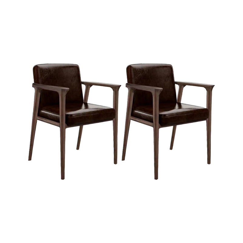 Solid Wood Arm Chair Upholstered Modern Dining Chair for Home Coffee 2 Piece Set Clearhalo 'Dining Chairs' 'Dining Tables & Seating' 'dining_chair' 'furn' 'furn_dining_chair' 'Furniture' 'Kitchen & Dining Furniture' 6962745