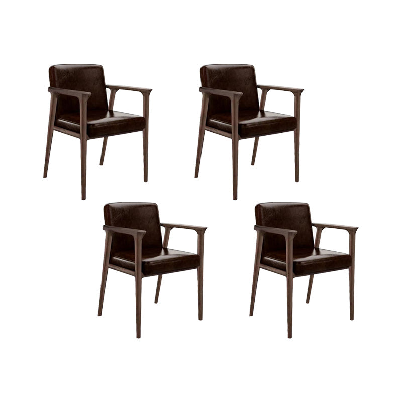 Solid Wood Arm Chair Upholstered Modern Dining Chair for Home Coffee 4 Piece Set Clearhalo 'Dining Chairs' 'Dining Tables & Seating' 'dining_chair' 'furn' 'furn_dining_chair' 'Furniture' 'Kitchen & Dining Furniture' 6962746