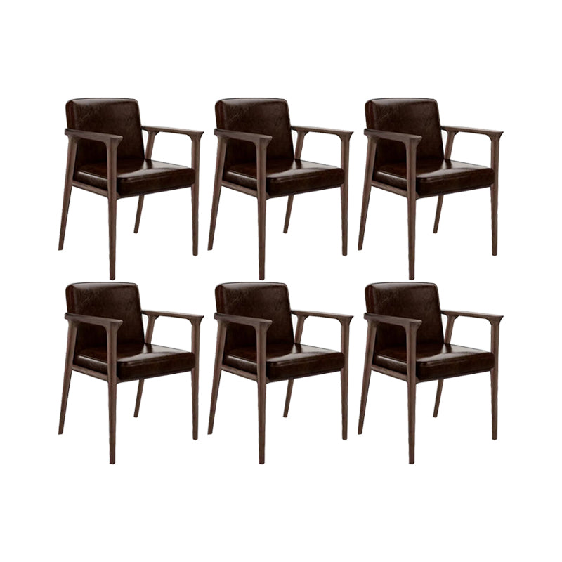 Solid Wood Arm Chair Upholstered Modern Dining Chair for Home Coffee 6 Piece Set Clearhalo 'Dining Chairs' 'Dining Tables & Seating' 'dining_chair' 'furn' 'furn_dining_chair' 'Furniture' 'Kitchen & Dining Furniture' 6962747