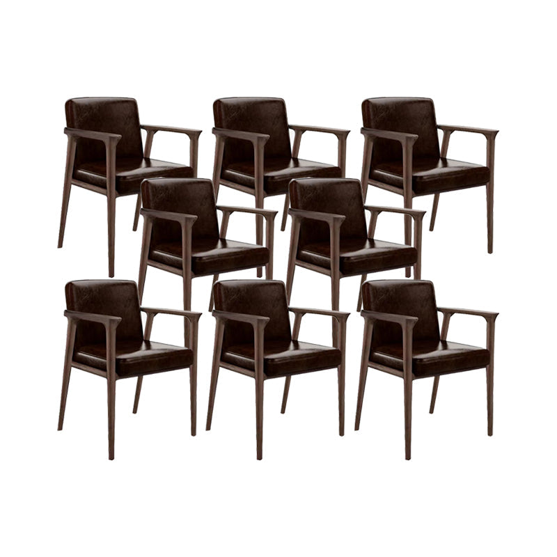 Solid Wood Arm Chair Upholstered Modern Dining Chair for Home Coffee 8 Piece Set Clearhalo 'Dining Chairs' 'Dining Tables & Seating' 'dining_chair' 'furn' 'furn_dining_chair' 'Furniture' 'Kitchen & Dining Furniture' 6962748
