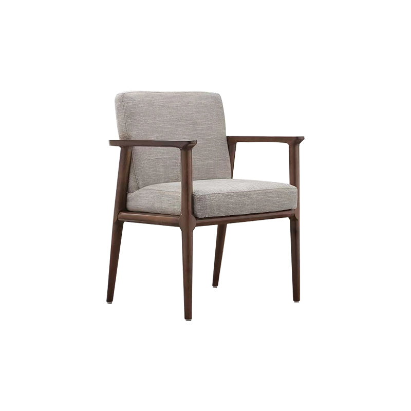 Solid Wood Arm Chair Upholstered Modern Dining Chair for Home Light Gray 1 Piece Clearhalo 'Dining Chairs' 'Dining Tables & Seating' 'dining_chair' 'furn' 'furn_dining_chair' 'Furniture' 'Kitchen & Dining Furniture' 6962749