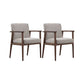 Solid Wood Arm Chair Upholstered Modern Dining Chair for Home Light Gray 2 Piece Set Clearhalo 'Dining Chairs' 'Dining Tables & Seating' 'dining_chair' 'furn' 'furn_dining_chair' 'Furniture' 'Kitchen & Dining Furniture' 6962750