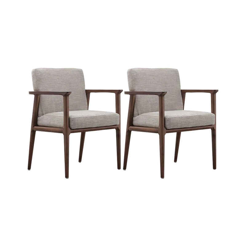 Solid Wood Arm Chair Upholstered Modern Dining Chair for Home Light Gray 2 Piece Set Clearhalo 'Dining Chairs' 'Dining Tables & Seating' 'dining_chair' 'furn' 'furn_dining_chair' 'Furniture' 'Kitchen & Dining Furniture' 6962750