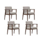 Solid Wood Arm Chair Upholstered Modern Dining Chair for Home Light Gray 4 Piece Set Clearhalo 'Dining Chairs' 'Dining Tables & Seating' 'dining_chair' 'furn' 'furn_dining_chair' 'Furniture' 'Kitchen & Dining Furniture' 6962751