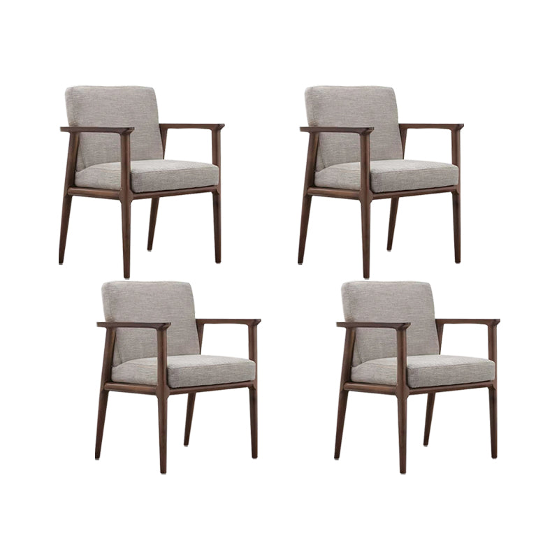 Solid Wood Arm Chair Upholstered Modern Dining Chair for Home Light Gray 4 Piece Set Clearhalo 'Dining Chairs' 'Dining Tables & Seating' 'dining_chair' 'furn' 'furn_dining_chair' 'Furniture' 'Kitchen & Dining Furniture' 6962751