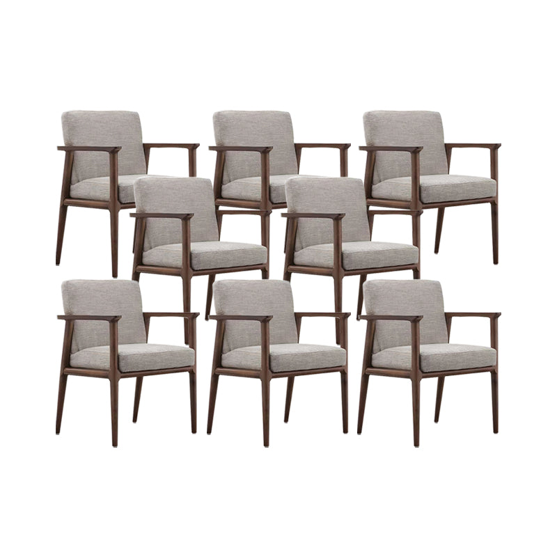 Solid Wood Arm Chair Upholstered Modern Dining Chair for Home Light Gray 8 Piece Set Clearhalo 'Dining Chairs' 'Dining Tables & Seating' 'dining_chair' 'furn' 'furn_dining_chair' 'Furniture' 'Kitchen & Dining Furniture' 6962753