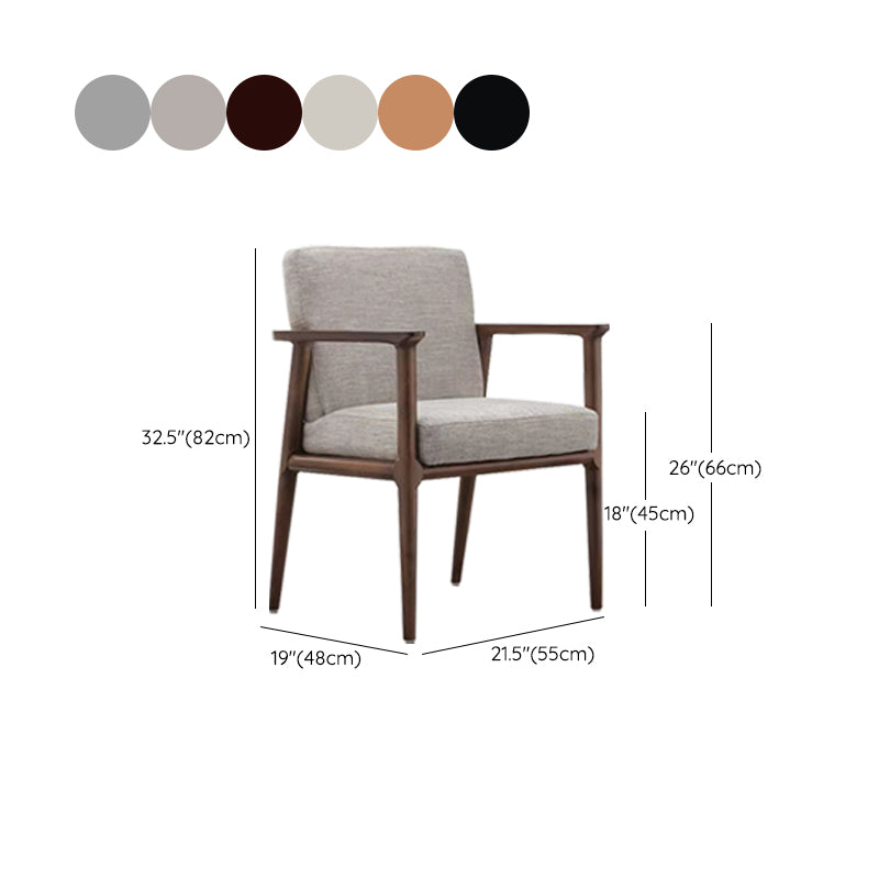 Solid Wood Arm Chair Upholstered Modern Dining Chair for Home Clearhalo 'Dining Chairs' 'Dining Tables & Seating' 'dining_chair' 'furn' 'furn_dining_chair' 'Furniture' 'Kitchen & Dining Furniture' 6962754