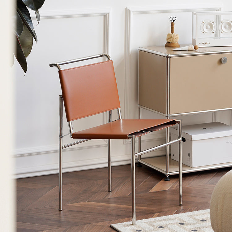 Modern Style Side Chair Faux Leather Open Back Dining Chair for Home Clearhalo 'Dining Chairs' 'Dining Tables & Seating' 'dining_chair' 'furn' 'furn_dining_chair' 'Furniture' 'Kitchen & Dining Furniture' 6962813