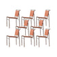 Modern Style Side Chair Faux Leather Open Back Dining Chair for Home Brown 8 Piece Set Clearhalo 'Dining Chairs' 'Dining Tables & Seating' 'dining_chair' 'furn' 'furn_dining_chair' 'Furniture' 'Kitchen & Dining Furniture' 6962816