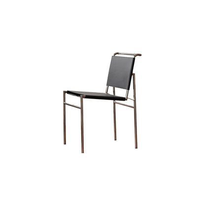 Modern Style Side Chair Faux Leather Open Back Dining Chair for Home Black 1 Piece Clearhalo 'Dining Chairs' 'Dining Tables & Seating' 'dining_chair' 'furn' 'furn_dining_chair' 'Furniture' 'Kitchen & Dining Furniture' 6962832