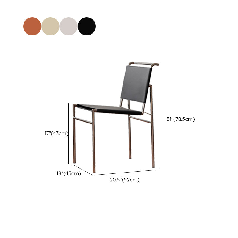 Modern Style Side Chair Faux Leather Open Back Dining Chair for Home Clearhalo 'Dining Chairs' 'Dining Tables & Seating' 'dining_chair' 'furn' 'furn_dining_chair' 'Furniture' 'Kitchen & Dining Furniture' 6962837