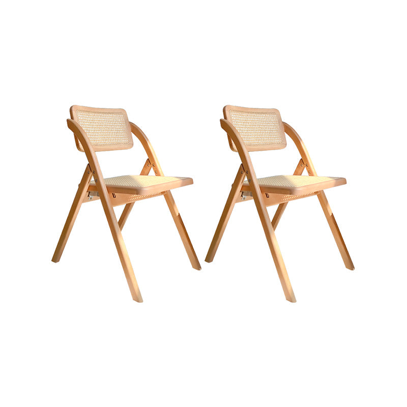 Solid Wood Side Chair Modern Folding Dining Chair for Living Room Light Brown 2 Piece Set Clearhalo 'Dining Chairs' 'Dining Tables & Seating' 'dining_chair' 'furn' 'furn_dining_chair' 'Furniture' 'Kitchen & Dining Furniture' 6962850