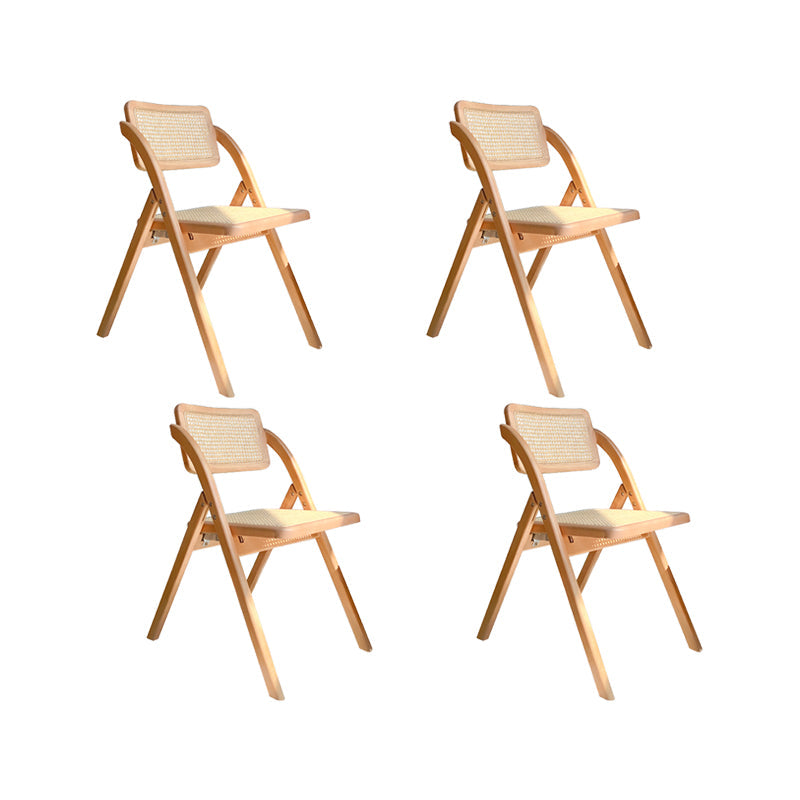 Solid Wood Side Chair Modern Folding Dining Chair for Living Room Light Brown 4 Piece Set Clearhalo 'Dining Chairs' 'Dining Tables & Seating' 'dining_chair' 'furn' 'furn_dining_chair' 'Furniture' 'Kitchen & Dining Furniture' 6962853