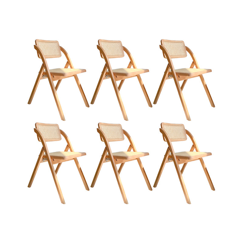 Solid Wood Side Chair Modern Folding Dining Chair for Living Room Light Brown 6 Piece Set Clearhalo 'Dining Chairs' 'Dining Tables & Seating' 'dining_chair' 'furn' 'furn_dining_chair' 'Furniture' 'Kitchen & Dining Furniture' 6962854