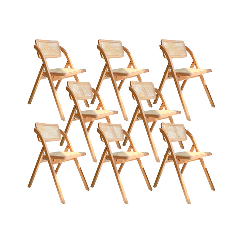 Solid Wood Side Chair Modern Folding Dining Chair for Living Room Light Brown 8 Piece Set Clearhalo 'Dining Chairs' 'Dining Tables & Seating' 'dining_chair' 'furn' 'furn_dining_chair' 'Furniture' 'Kitchen & Dining Furniture' 6962856