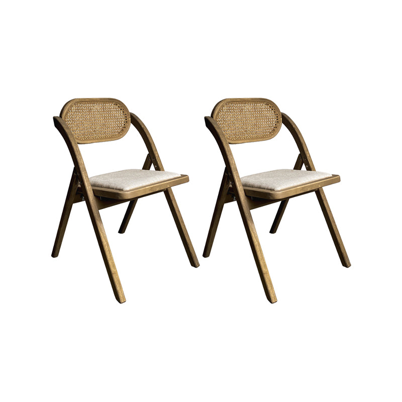 Solid Wood Side Chair Modern Folding Dining Chair for Living Room Brown White 2 Piece Set Clearhalo 'Dining Chairs' 'Dining Tables & Seating' 'dining_chair' 'furn' 'furn_dining_chair' 'Furniture' 'Kitchen & Dining Furniture' 6962859