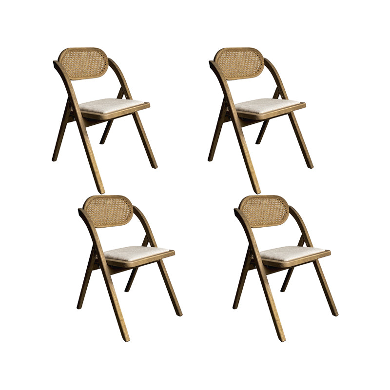 Solid Wood Side Chair Modern Folding Dining Chair for Living Room Brown White 4 Piece Set Clearhalo 'Dining Chairs' 'Dining Tables & Seating' 'dining_chair' 'furn' 'furn_dining_chair' 'Furniture' 'Kitchen & Dining Furniture' 6962860